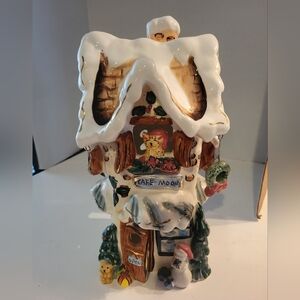 2001 Popular Christmas in Cobblestone Village Cafe Mocha Candle Holder E…